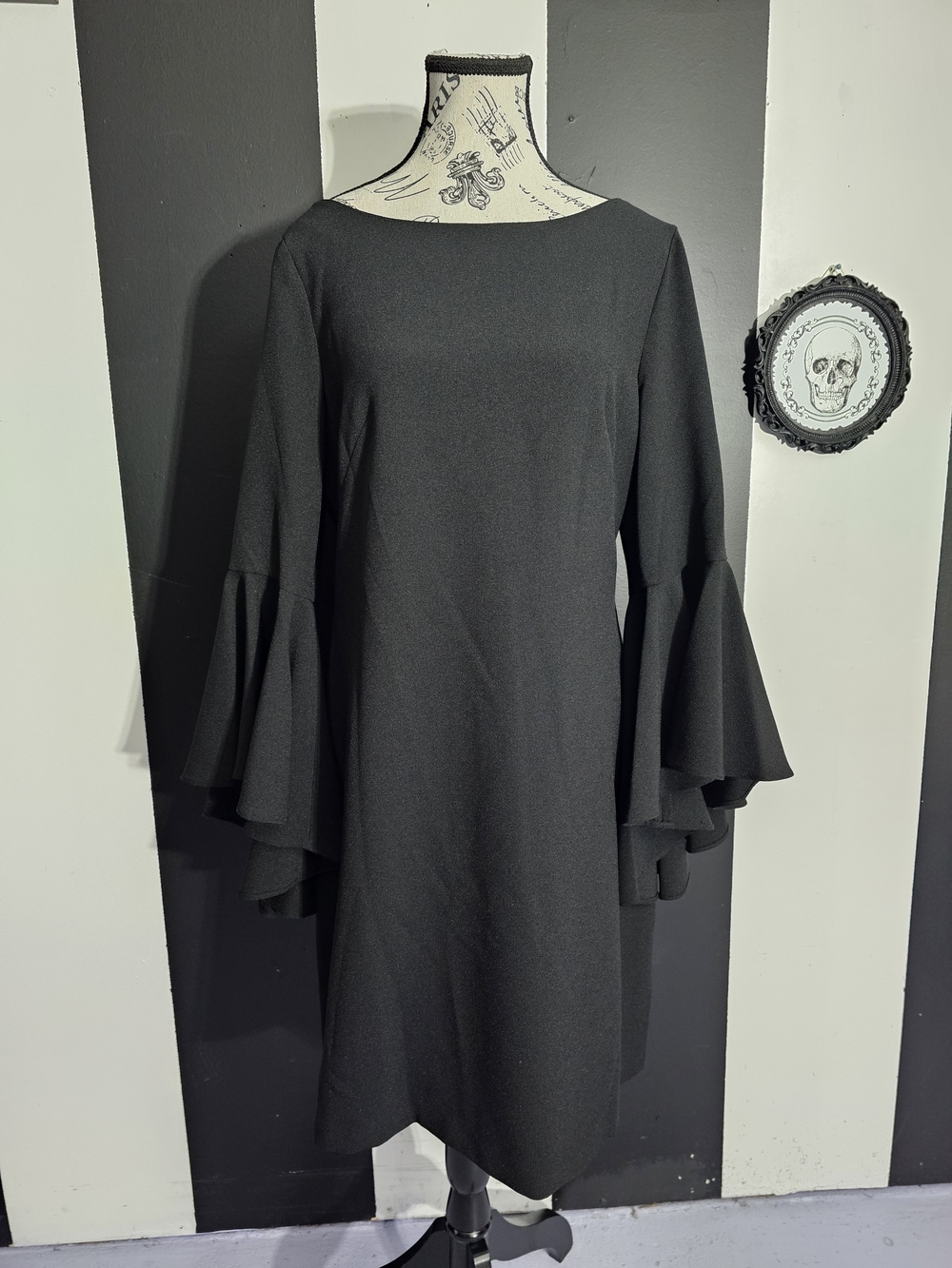 Eliza J Black Bell-Sleeve Shift Dress